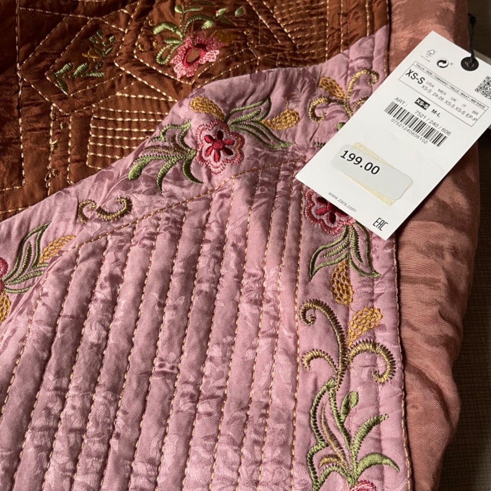 Zara EMBROIDERED PATCHWORK KIMONO LIMITED EDITION - Picture 5 of 6
